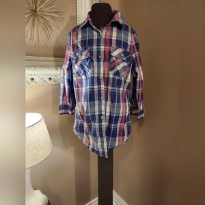 Carhartt Multicolor Plaid Women's Button Down Shirt Size Medium